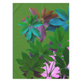 Roze en groene bladeren Leder-kunstkleed Tafelkleed (Voorkant)