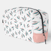 Roze en groene bladeren toilettasje (Rechterhoek)