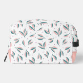 Roze en groene bladeren toilettasje (Achterkant)