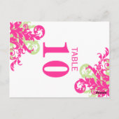 Roze en groene bloeiende tafel nummer Kaarten (Achterkant)