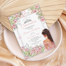 Roze en groene bloem vlinder Quinceañera