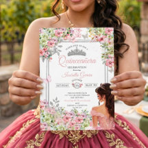 Roze en groene bloem vlinder Quinceañera