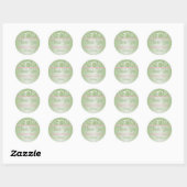 Roze en Groene Bloemen Damask 1.5"Ronde Sticker (Vel)