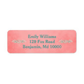 roze en groene bloemen etiket (Voorkant)