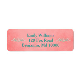  roze en groene bloemen etiket