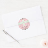 Roze en Groene Bloemen Geboorte Gift Label (Envelop)