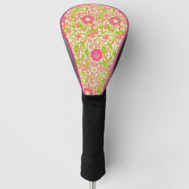 Roze en groene bloemen golfheadcover