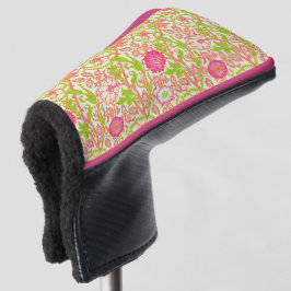 Roze en groene bloemen golfheadcover