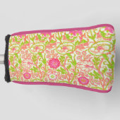 Roze en groene bloemen golfheadcover (Voorkant)