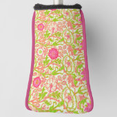 Roze en groene bloemen golfheadcover (Draai 90)