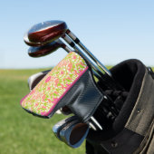Roze en groene bloemen golfheadcover (Insitu)