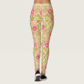 Roze en groene bloemen leggings (Achterkant)