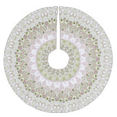Roze en Groene Bloemen Mandala Patroon Ontwerp Kerstboom Rok (Voorkant)