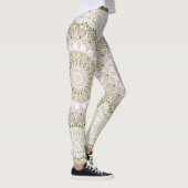 Roze en Groene Bloemen Mandala Patroon Ontwerp Leggings (Rechts)