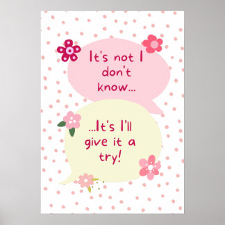 Roze en Groene Bloemen Mentaliteit Poster