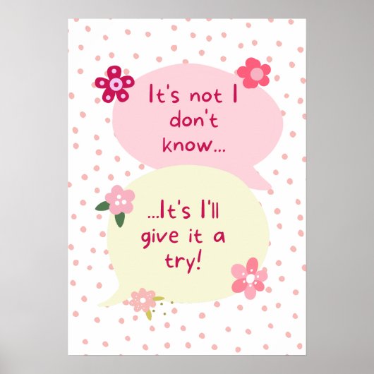 Roze en Groene Bloemen Mentaliteit Poster (Voorkant)