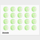 Roze en Groene Bloemen met Vlinders Sticker (Vel)
