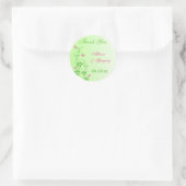 Roze en Groene Bloemen met Vlinders Sticker (Tas)