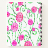 Roze en groene bloemen notitieboek (Achterkant)