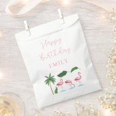 Roze en groene Bloemen Verjaardag Bedankzakje (Geknipt)