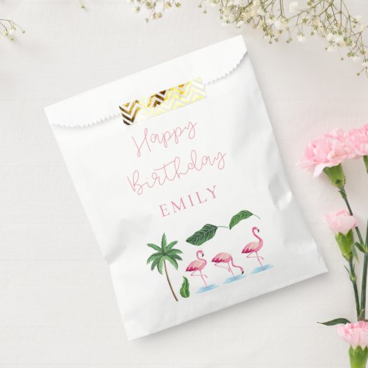 Roze en groene Bloemen Verjaardag Bedankzakje (Gezegeld)