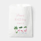 Roze en groene Bloemen Verjaardag Bedankzakje (Voorkant)