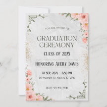 Roze en Groene Bloemen Waterverf Afstuderen