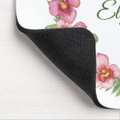 Roze en groene bloemenslinger gepersonaliseerd muismat (Hoek)