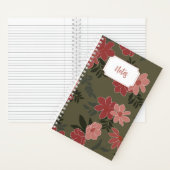 Roze en groene bloemenspiraal notitieboek | Journa (Binnen)