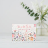 Roze en groene bloemenvlinder met QR Visitekaartje (Staand voorkant)