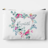 Roze en groene bloemhartige gepersonaliseerde etui (Voorkant)