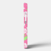 Roze en groene bloemige monogram Case-Mate iPhone case (Achterkant / Links)