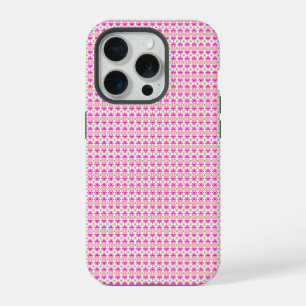Roze en groene bloemige telefoonhoes iPhone 15 pro case