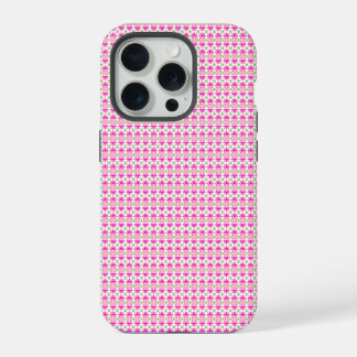 Roze en groene bloemige telefoonhoes iPhone 15 pro case