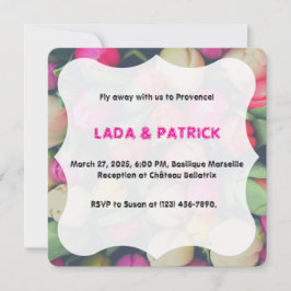 Roze en groene bloemige tulp achtergrond foto Dest Kaart