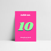 Roze en groene Bold Retro bruiloft Kaart