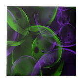 Roze en groene bolle keramische Tegel Tegeltje (Voorkant)