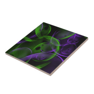 Roze en groene bolle keramische Tegel Tegeltje