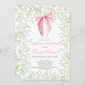 Roze en Groene boog Bruids Douche uitnodiging (Voorkant / Achterkant)