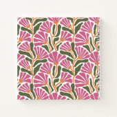 Roze en Groene Botanische Patroon Schetsboek Notitieboek (Achterkant)