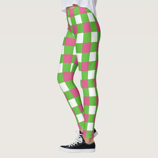 Roze en groene buffels met een sorbitroze structuu leggings (Links)
