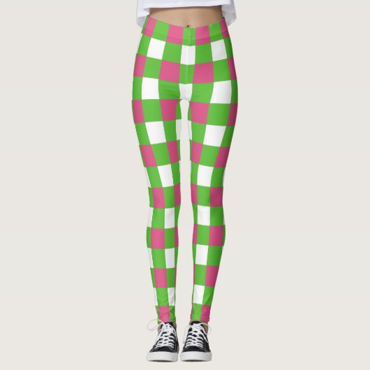 Roze en groene buffels met een sorbitroze structuu leggings (Voorkant)
