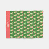 Roze en groene Butterflies, gepersonaliseerd Fleece Deken (Voorkant (Horizontaal))