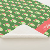 Roze en groene Butterflies, gepersonaliseerd Sherpa Deken (3/4)