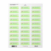 Roze en groene Butterfly Return Address Label (Full Sheet)