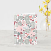 Roze en groene cactus Patroon Dank u wel kaart (Gele Bloem)