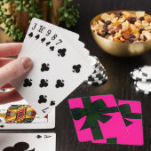 Roze en groene cadeauverpakking thema speelkaarten (Insitu)