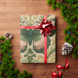Roze en groene cadeauverpakking vlinderprint cadeaupapier