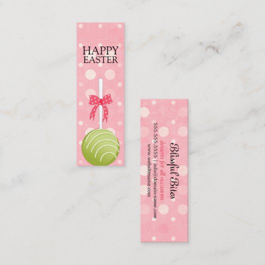 Roze en groene cake pops Happy Pasen labels (Voorkant / Achterkant)