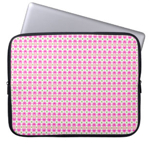 Roze en groene caleidoscoop bloemen laptophoes laptop sleeve